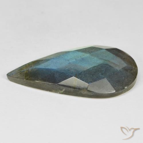 Labradorite Multicolore naturelle En forme de poire, 31.85 ct, Opaque