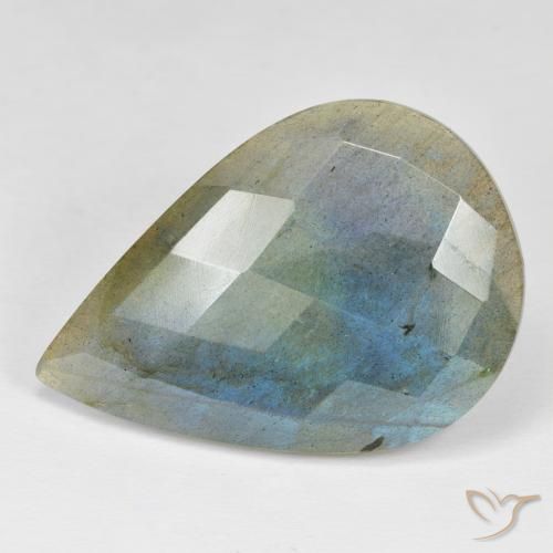 Labradorite Multicolore naturelle En forme de poire, 28.45 ct, Opaque