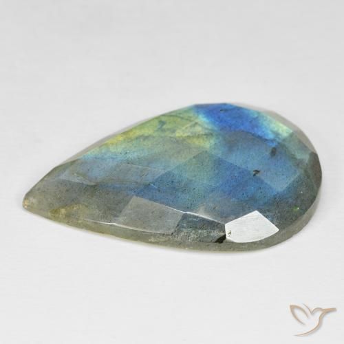 Labradorite Multicolore naturelle En forme de poire, 28.45 ct, Opaque