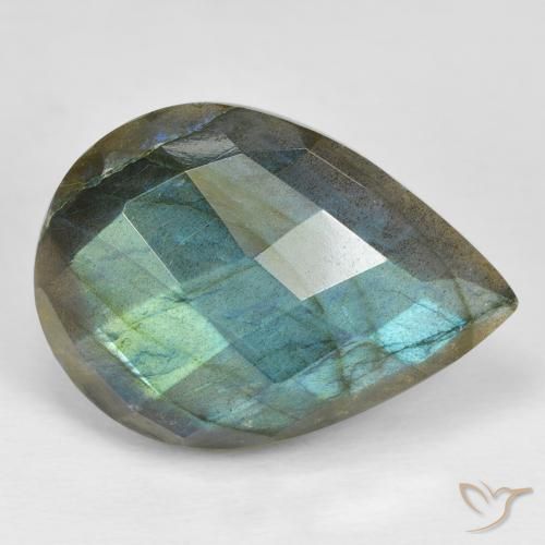 Labradorite Multicolore naturelle En forme de poire, 24.15 ct, Opaque