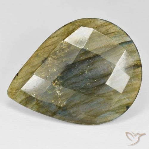Labradorite Multicolore naturelle En forme de poire, 34.55 ct, Opaque