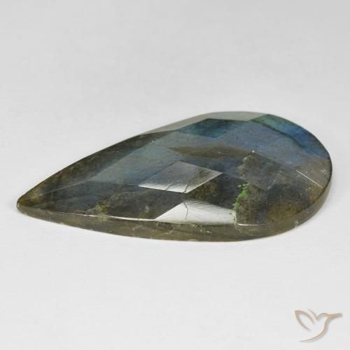 Labradorite Multicolore naturelle En forme de poire, 35.49 ct, Opaque