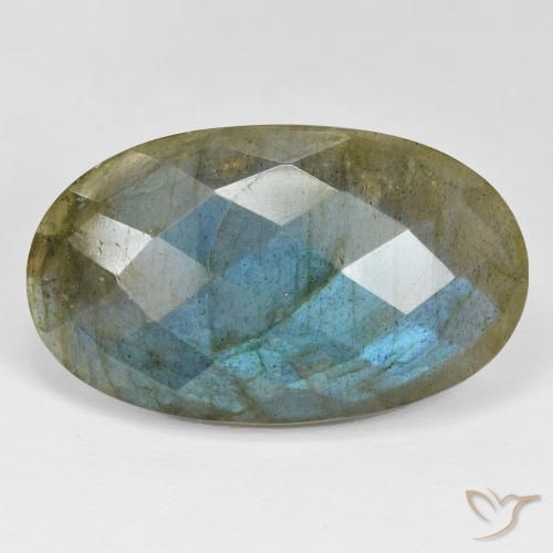 34.01ct Naturel Multicolore Labradorite, ovale, Opaque