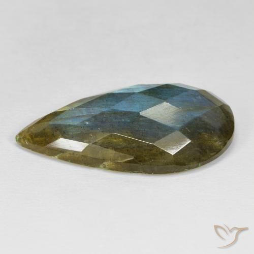 Labradorite Multicolore naturelle En forme de poire, 25.95 ct, Opaque