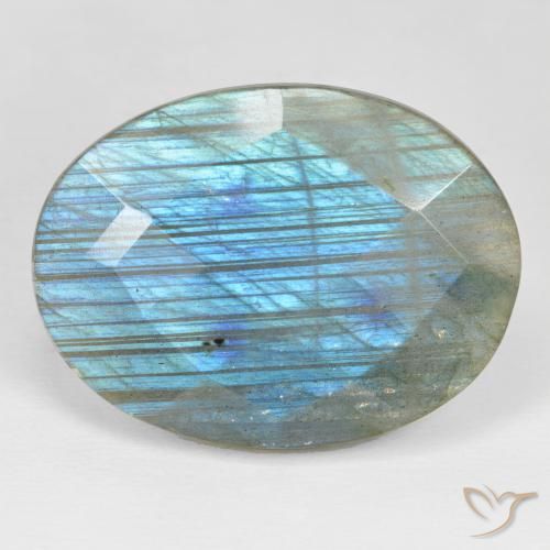 31.61ct Naturel Multicolore Labradorite, ovale, Opaque