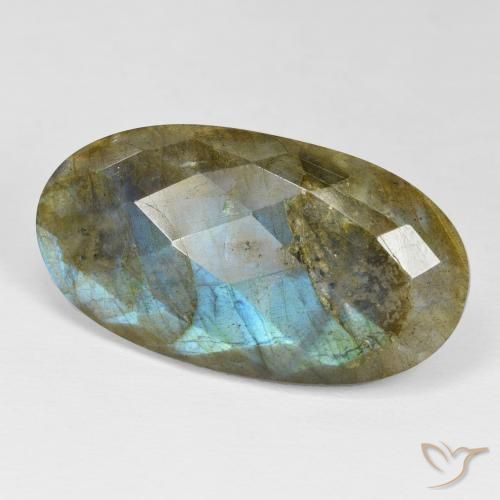 Labradorite Multicolore naturelle ovale, 26.56 ct, Opaque