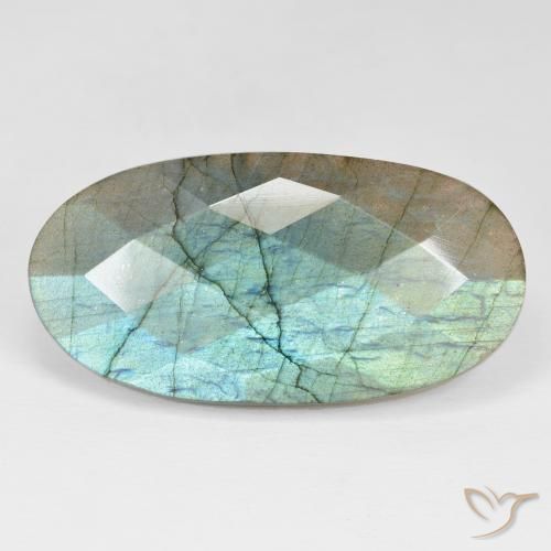 Labradorite Multicolore naturelle ovale, 40.87 ct, Opaque