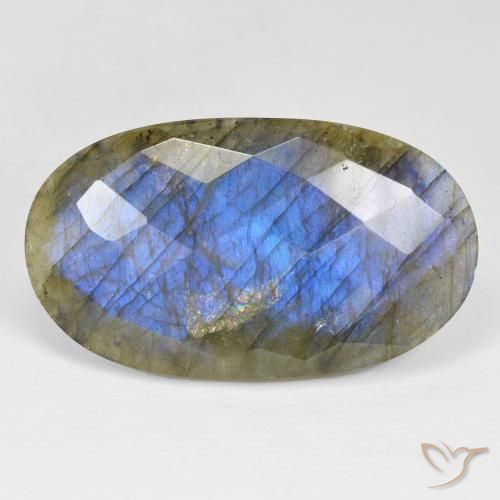 30.99ct Naturel Multicolore Labradorite, ovale, Opaque