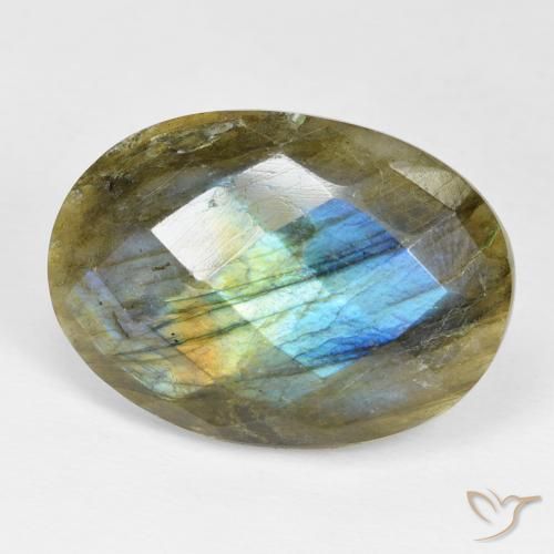Labradorite Multicolore naturelle ovale, 18.53 ct, Opaque