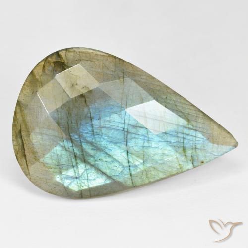 Labradorite Multicolore naturelle En forme de poire, 32.16 ct, Opaque