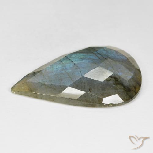 Labradorite Multicolore naturelle En forme de poire, 32.16 ct, Opaque