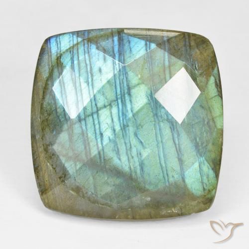 28.56ct Naturel Multicolore Labradorite, Coussin, Opaque