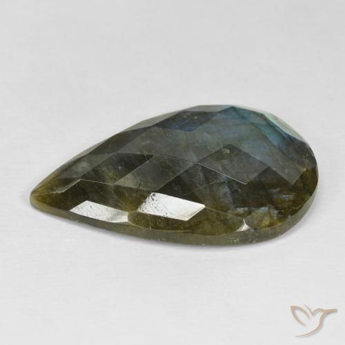 Labradorite Multicolore naturelle En forme de poire, 22.68 ct, Opaque