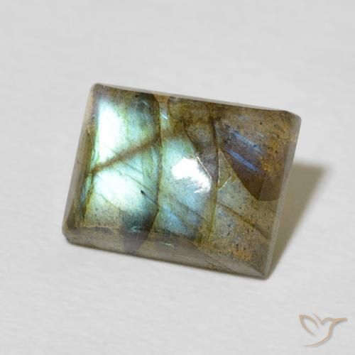 Labradorite Multicolore naturelle Baquette, 2.47 ct, Translucide