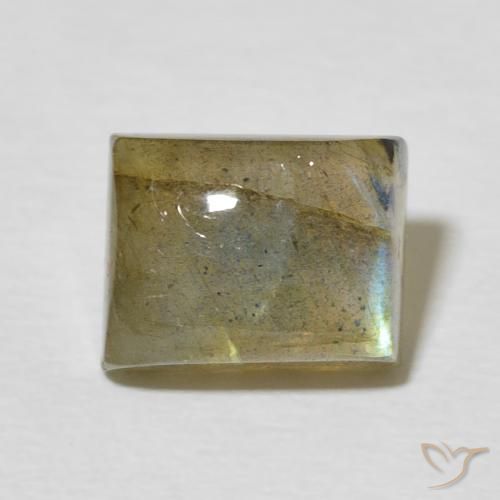 3.25ct Naturel Multicolore Labradorite, Baquette, Translucide