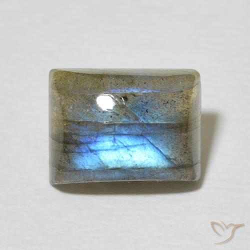 2.77ct Naturel Multicolore Labradorite, Baquette, Translucide