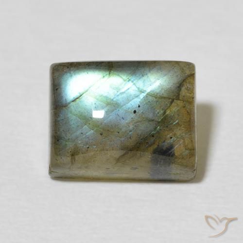 3.36ct Naturel Multicolore Labradorite, Baquette, Translucide
