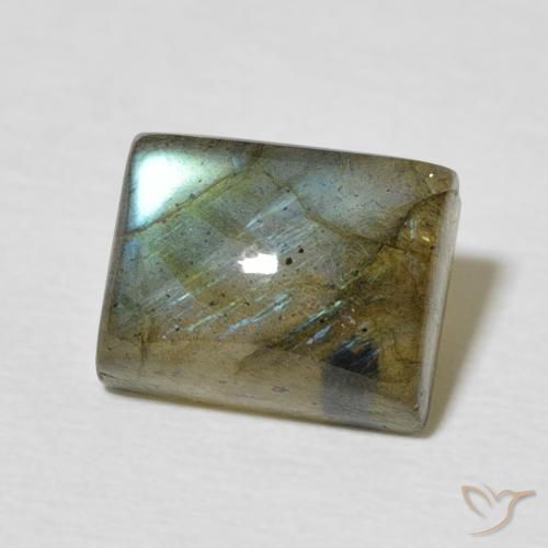Labradorite Multicolore naturelle Baquette, 3.36 ct, Translucide