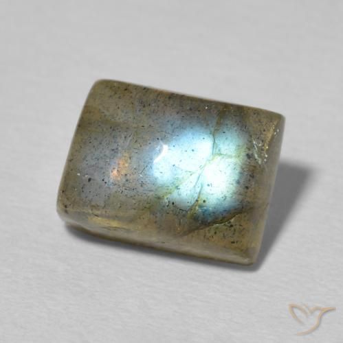 Labradorite Multicolore naturelle Baquette, 3.48 ct, Translucide