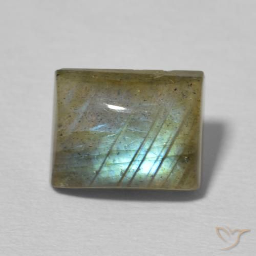 2.87ct Naturel Multicolore Labradorite, Baquette, Translucide