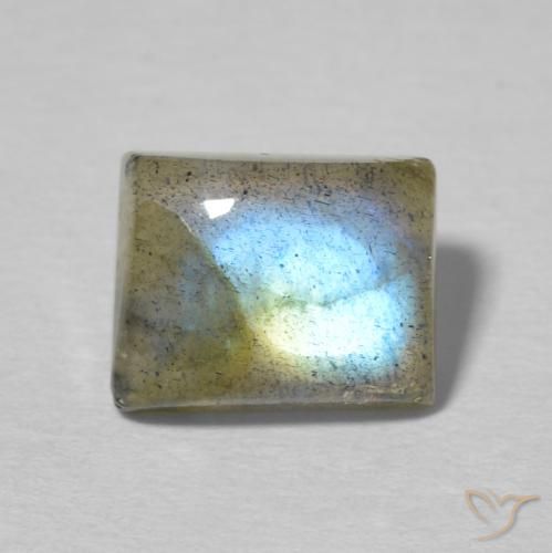 2.90ct Naturel Multicolore Labradorite, Baquette, Translucide