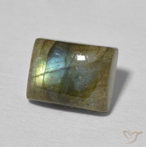 Labradorite Multicolore naturelle Baquette, 2.95 ct, Translucide