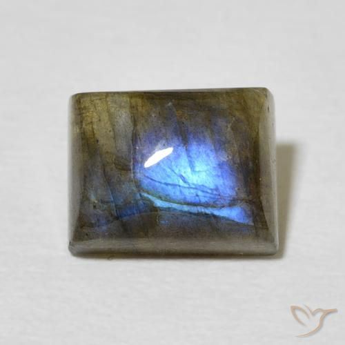 3.13ct Naturel Multicolore Labradorite, Baquette, Translucide