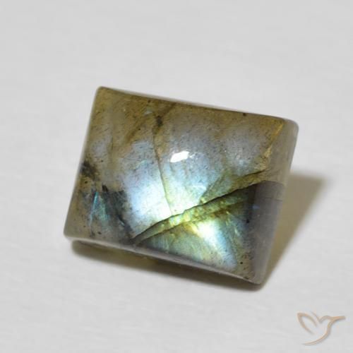 Labradorite Multicolore naturelle Baquette, 3.20 ct, Translucide