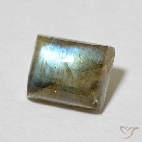 Labradorite Multicolore naturelle Baquette, 3.11 ct, Translucide