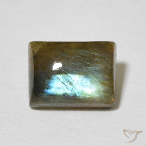 2.88ct Naturel Multicolore Labradorite, Baquette, Translucide