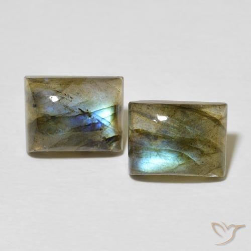 5.04ctw Naturel Multicolore Labradorite, Baquette, Translucide