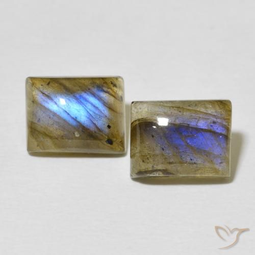 5.05ctw Naturel Multicolore Labradorite, Baquette, Translucide