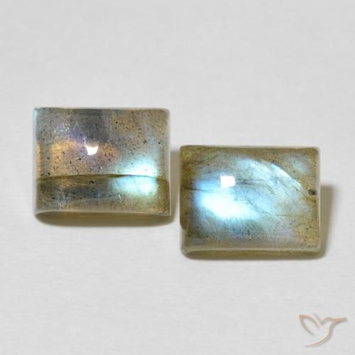 5.92ctw Naturel Multicolore Labradorite, Baquette, Translucide