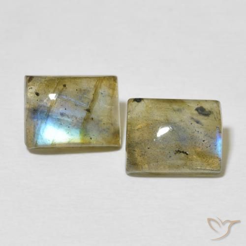 4.35ctw Naturel Multicolore Labradorite, Baquette, Translucide