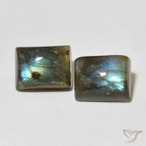 5.25ctw Naturel Multicolore Labradorite, Baquette, Translucide