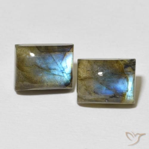 5.76ctw Naturel Multicolore Labradorite, Baquette, Translucide