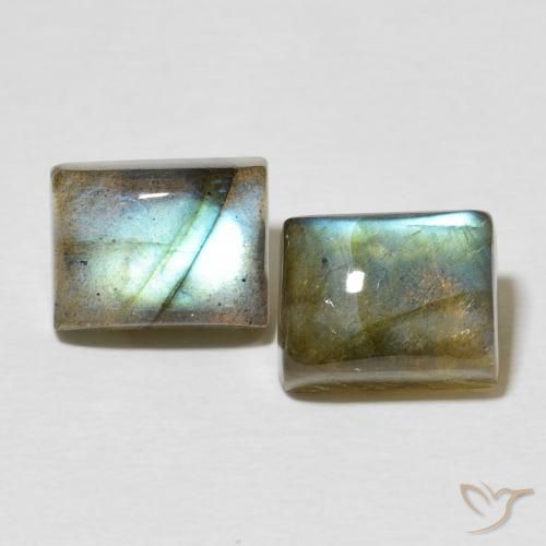 6.95ctw Naturel Multicolore Labradorite, Baquette, Translucide