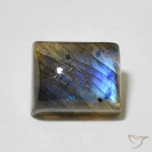 3.66ct Naturel Multicolore Labradorite, Baquette, Translucide