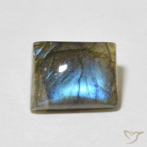 2.66ct Naturel Multicolore Labradorite, Baquette, Translucide