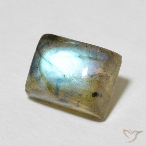 Labradorite Multicolore naturelle Baquette, 3.46 ct, Translucide