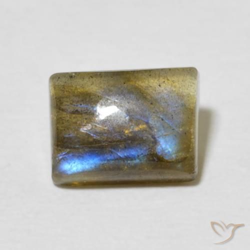2.63ct Naturel Multicolore Labradorite, Baquette, Translucide