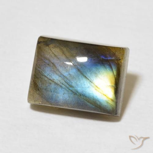 Labradorite Multicolore naturelle Baquette, 3.22 ct, Translucide