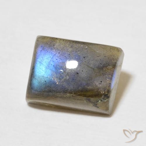 Labradorite Multicolore naturelle Baquette, 3.48 ct, Translucide