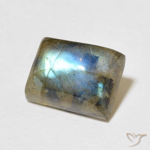 Labradorite Multicolore naturelle Baquette, 2.91 ct, Translucide