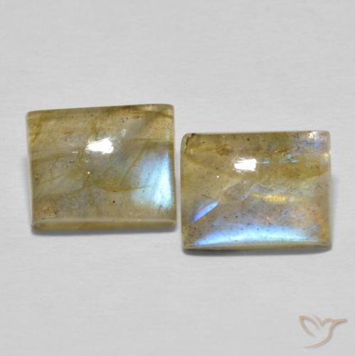 5.13ctw Naturel Multicolore Labradorite, Baquette, Translucide