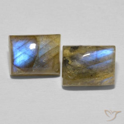6.18ctw Naturel Multicolore Labradorite, Baquette, Translucide