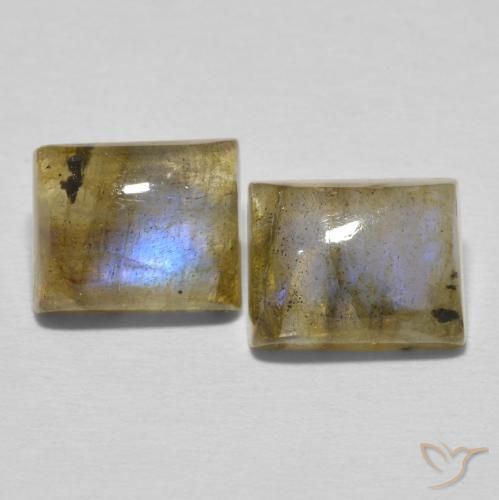 7.10ctw Naturel Multicolore Labradorite, Baquette, Translucide