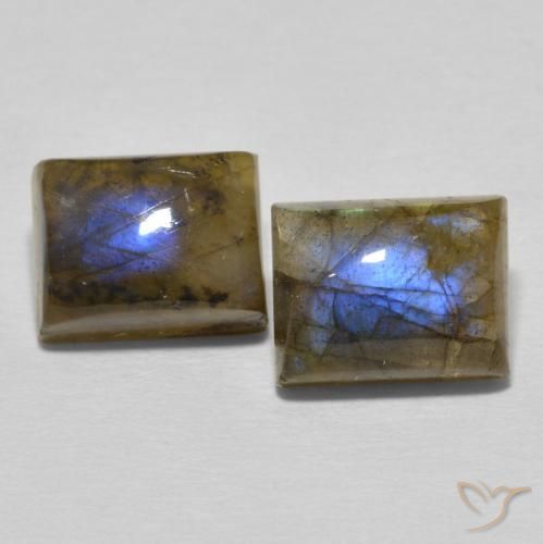 6.82ctw Naturel Multicolore Labradorite, Baquette, Translucide