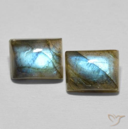 5.77ctw Naturel Multicolore Labradorite, Baquette, Translucide