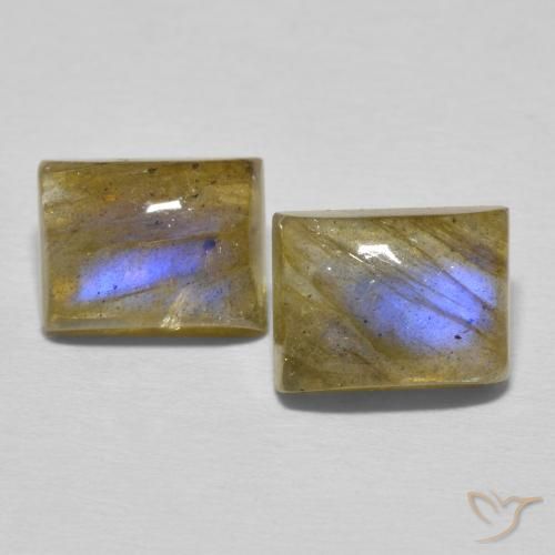 5.65ctw Naturel Multicolore Labradorite, Baquette, Translucide